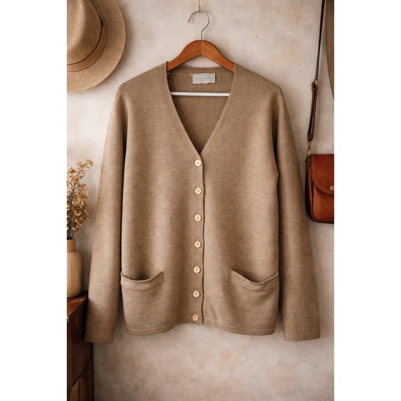 Charles Sumner Sweaters - Vintage 1960s Charles Sumner‎ Boston Wool Cardigan Sweater V-Neck Size L